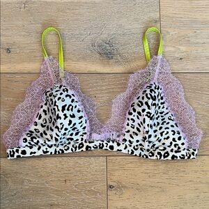 Vs Leopard Print Lace Bralette